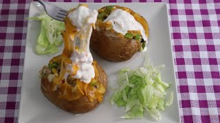 Baked loaded potato | Papas al Horno | Loaded Baked Potato Recipe