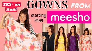 Meesho Gown Collection Haul👗🩵| Tryon Haul | GIVEAWAY | *Honest Review*