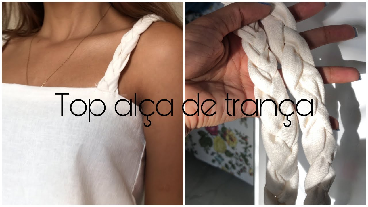 O QUE FAZER COM RETALHOS: top de linho com alça de trança