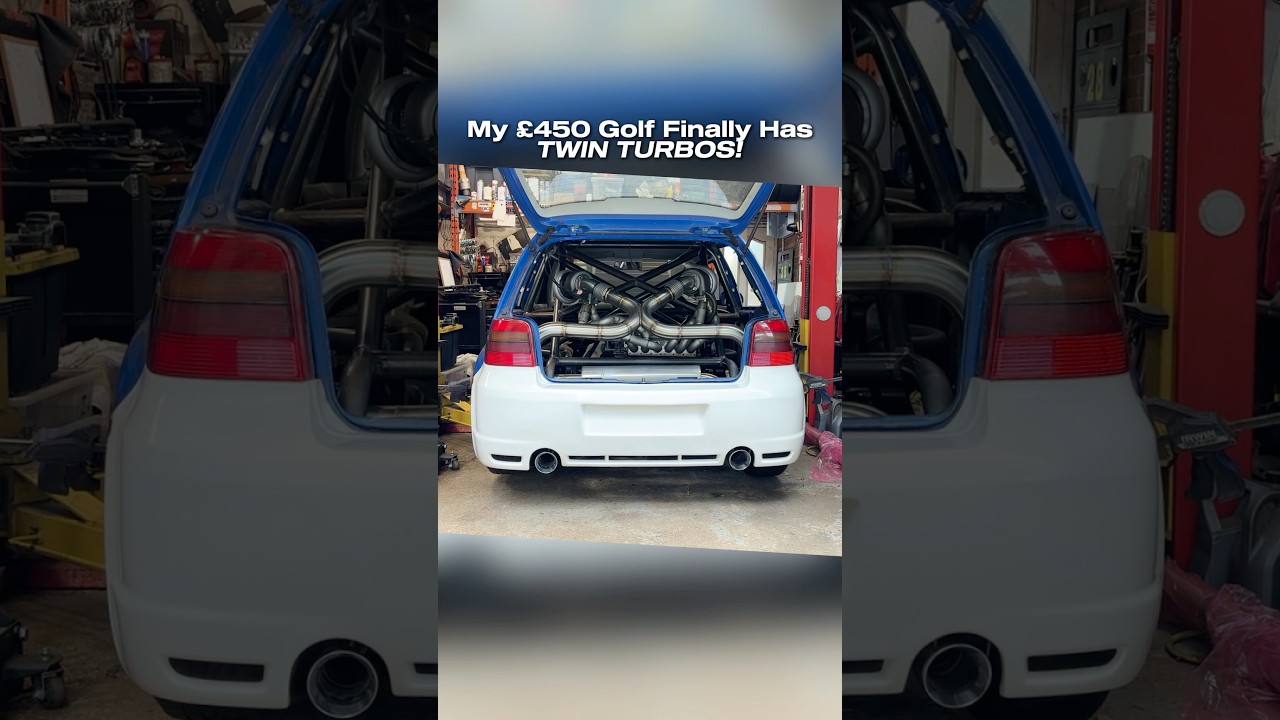 We put TWO turbos in the back of a £450 Golf👀