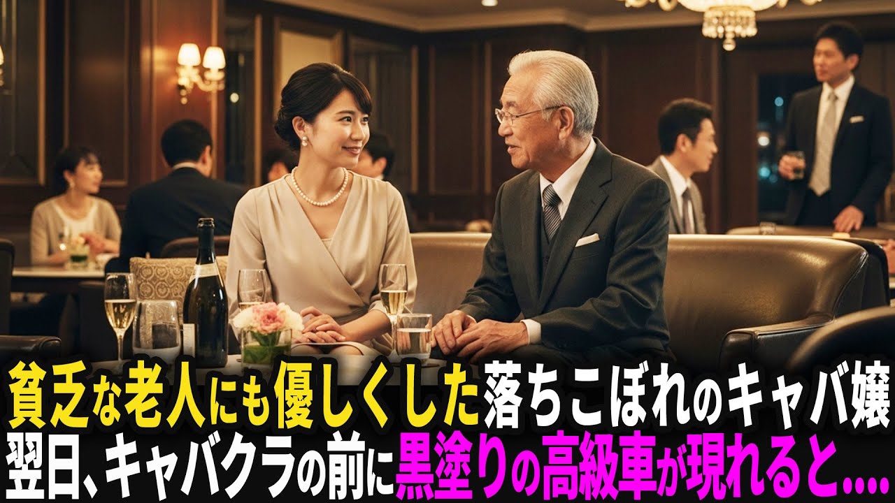 貧乏神と呼ばれた老人にも優しくした落ちこぼれのキャバ嬢。翌日、キャバクラの前に黒塗りの高級車が現れると....