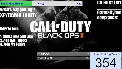 [PS3] BO2 | Modded Lobbies | Selling Modded Accounts and Co-Host