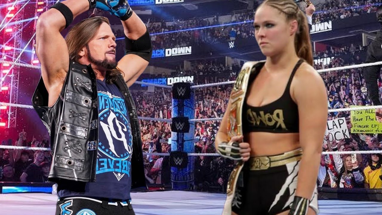 WWE 2K24 - Ronda Rousey Vs Aj Styles : Ladder Match | Smackdown - YouTube