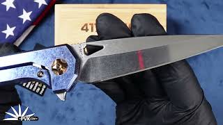 417CNC Acer #36, CMP154 Blade, Blue Titanium Handle, Bronze Finish Hardware And Clip