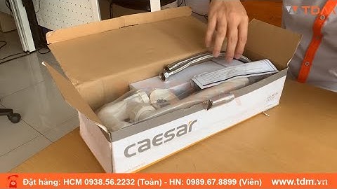 TDM.VN | Đập hộp vòi lavabo cổ cao Caesar B551C vòi nước gắn chậu rửa mặt nóng lạnh