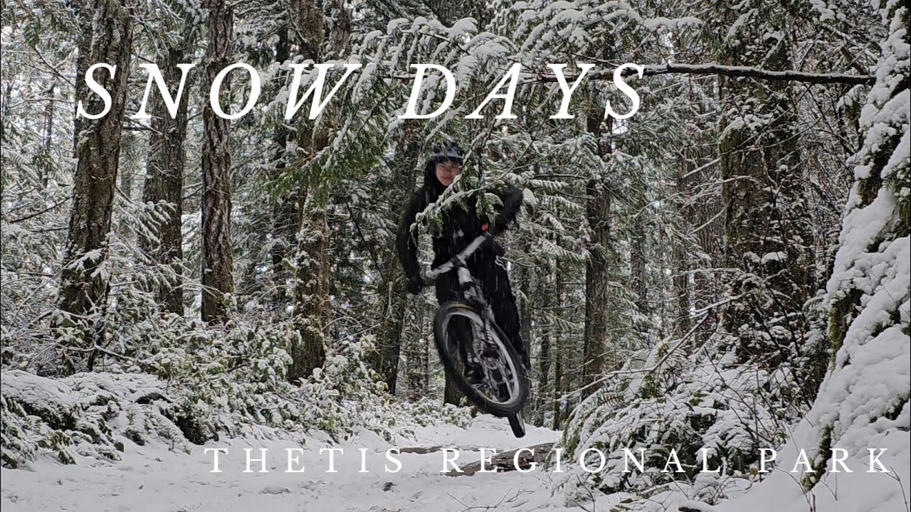 Snow Days: Mountain Biking in Thetis Regional Park, Langford BC