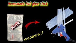 Nggak usah beli LEM BAKAR, Cukup buat sendiri lem bakar dari plastik, diy hot glue stick