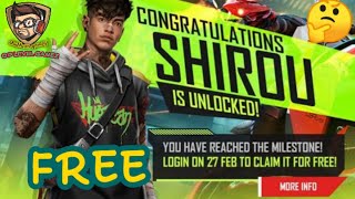 HOW TO CLAIM SHIROU CHARACTER IN FREE FIRE | SHIROU CHARACTER FREE || Garena Free Fire 🔥