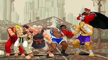 Team Ansatsuken Vs Team Shadaloo || Ryu Ken Gouken Vs Bison Sagat Balrog || Mugen 4K ||