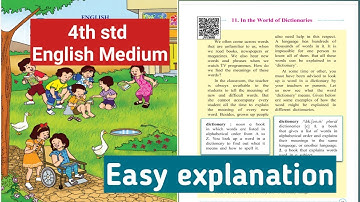 4th std English medium/11. In the world of Dictionaries/subject English/ easy explanation in marathi