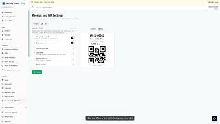 LaundryVerse Dashboard: Receipt and QR settings