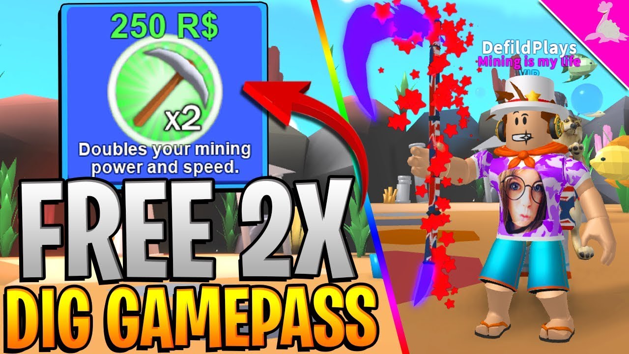 Free 2x Dig Gamepass In Roblox Mining Simulator Megasale Day 1 Youtube - free gamepasses in roblox mining simulator giveaway