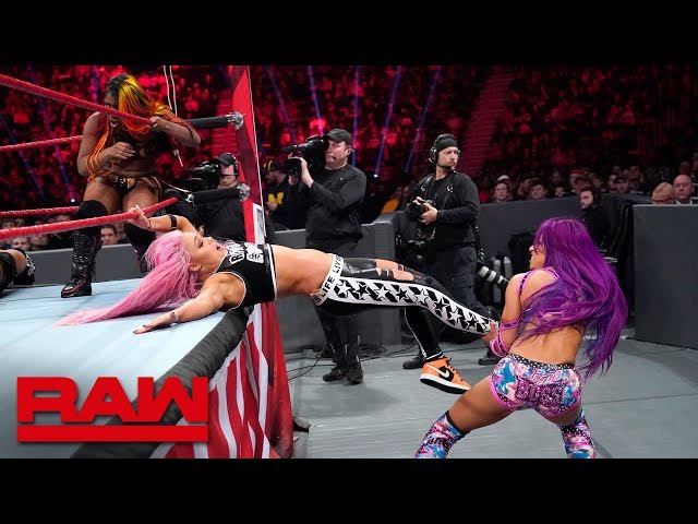 Sasha Banks, Bayley u0026 Ember Moon vs. The Riott Squad: Raw, Dec. 31, 2018 class=