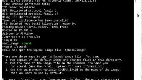 Squeak Smalltalk on JSLinux