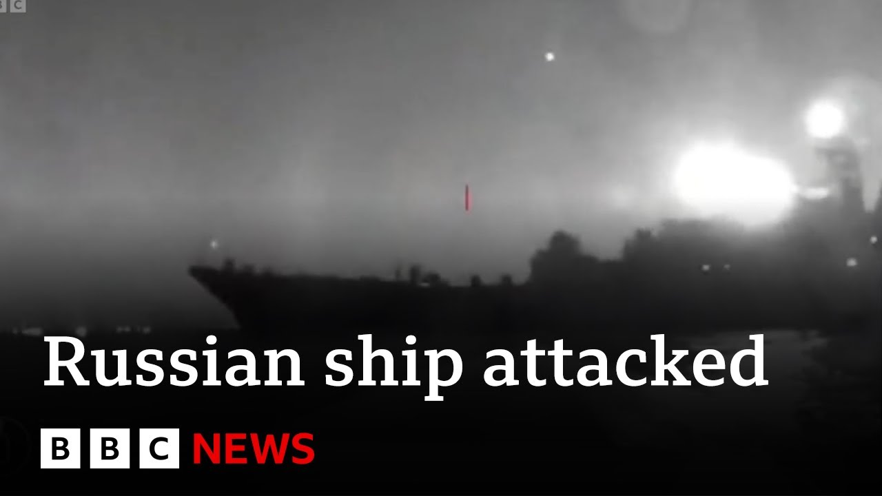 Video of Ukraine drone attack on Russian ship in Black Sea – BBC News