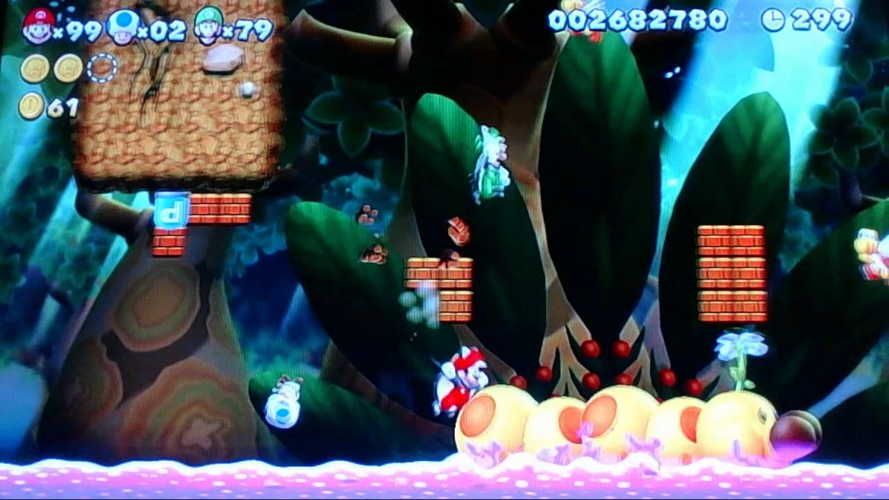 estampida de florugas JUNGLA JARABE 7 New Super Mario Bros U