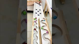 Four-ball relay race! #Stress relief #Marble rally #Handmade marble tracks #Handmade #Relay race
