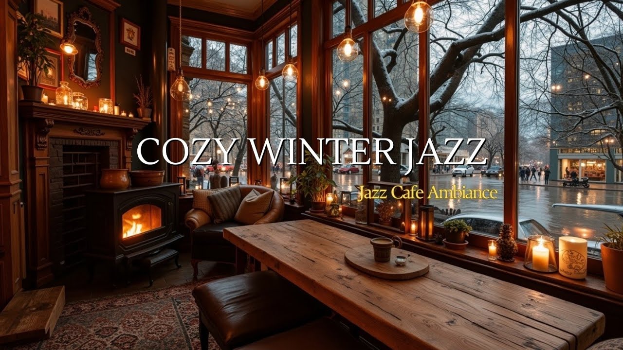 Cozy Winter Jazz Ambience ~ Relaxing Cafe Music for Study & Focus ️ ...