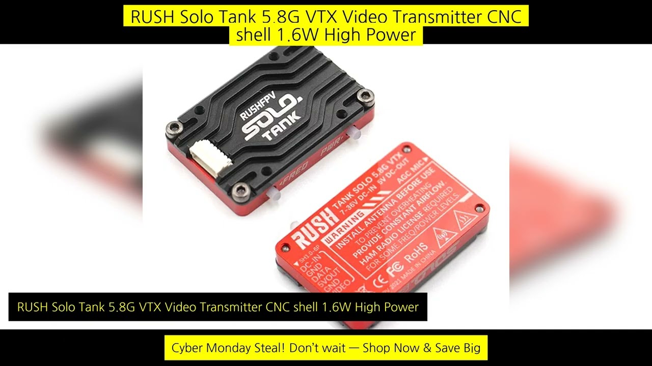 Rush Solo Tank 5.8G Vtx Video Transmitter Cnc Shell 1.6W High Power Built-In