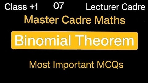Intent Coaching Classes | Most Important MCQs with Previous years Questions of Binomial Theorem |