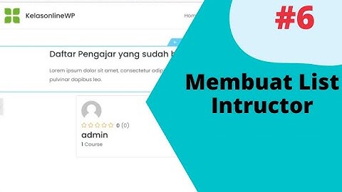 Cara Membuat Website Kursus Online dengan Tutor LMS - Membuat List Instructor Menggunakan Shortcode