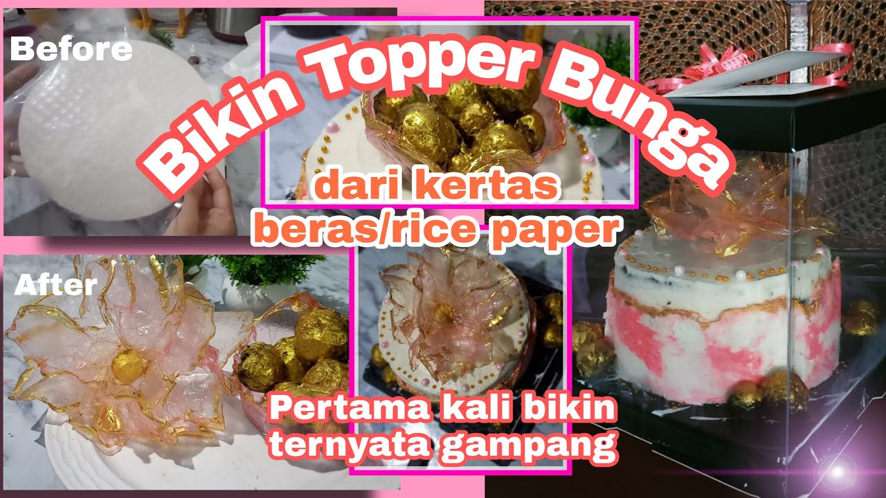 Topper Bunga dari Rice Paper // Rice Paper // Kertas Beras // Rice Paper Flower