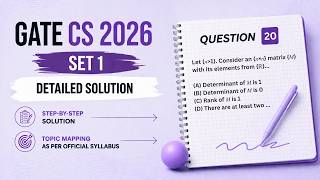 GATE 2026 CS SET 1 | Question 20 | Engineering Mathematics | Linear Algebra | Matrix