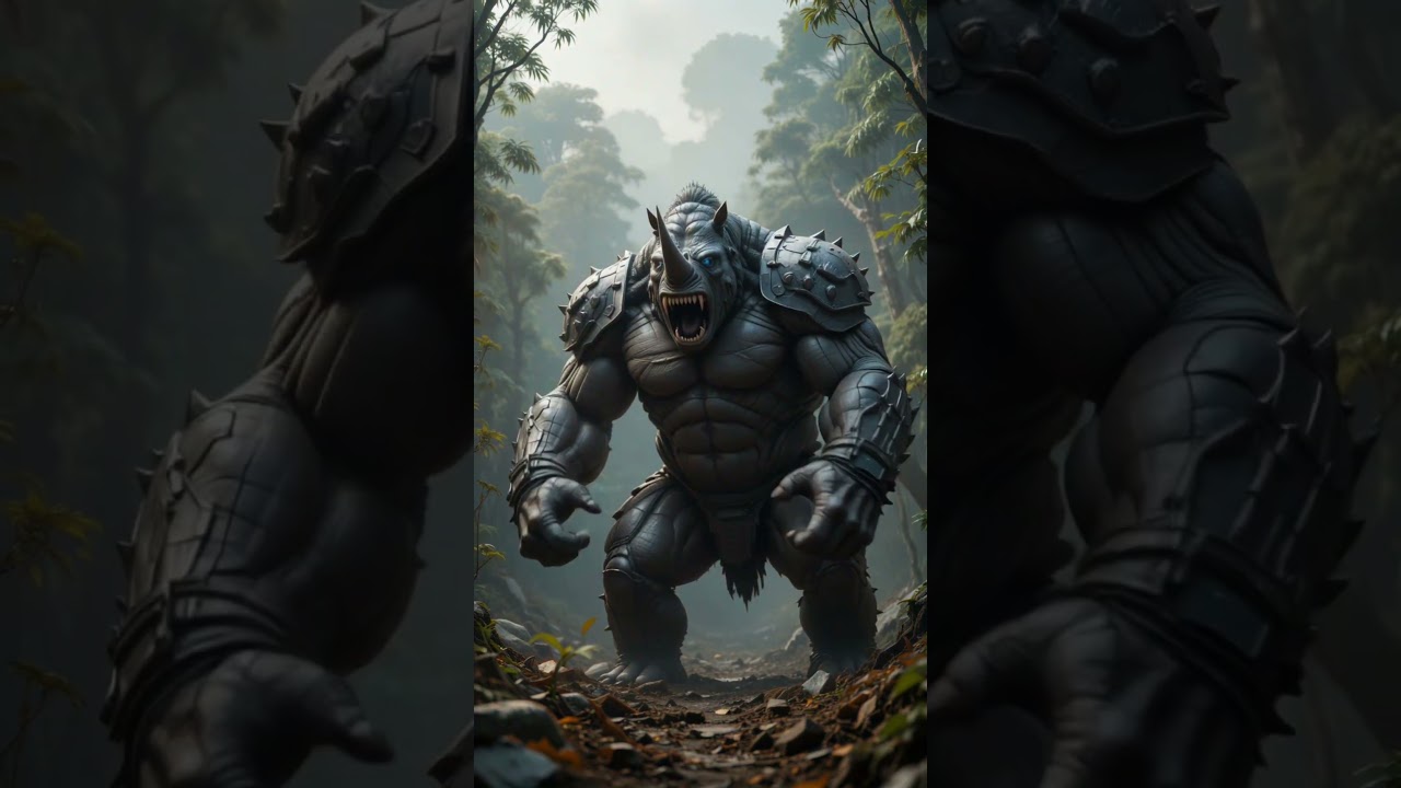 Silverback Gorilla & Rhino Hybrid Animal Fusion 🦍🦏 
