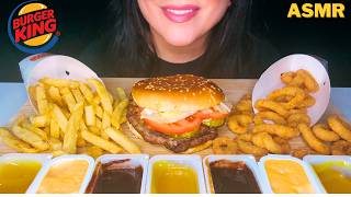 ASMR BURGER KING WHOPPER, ONION RINGS AND FRIES | CRUNCHY FAST FOOD EATING SOUNDS | NO TALKING