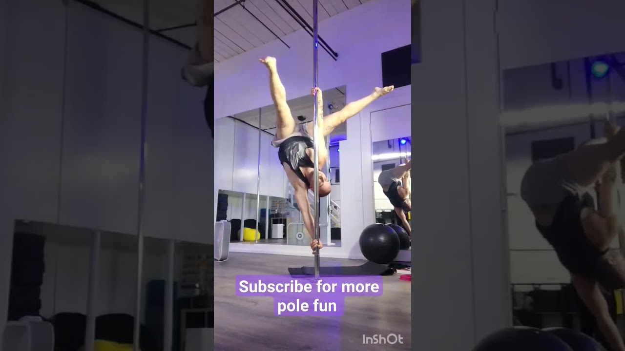 Pole cradle to Ayesha to butterfly handstand pole trick : pole sport : pole fitness