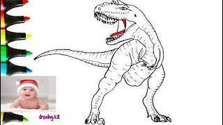 Draw Allosaurus Dinosaur in Jurassic World and Allosaurus Coloring Pages ⚛   #part 88