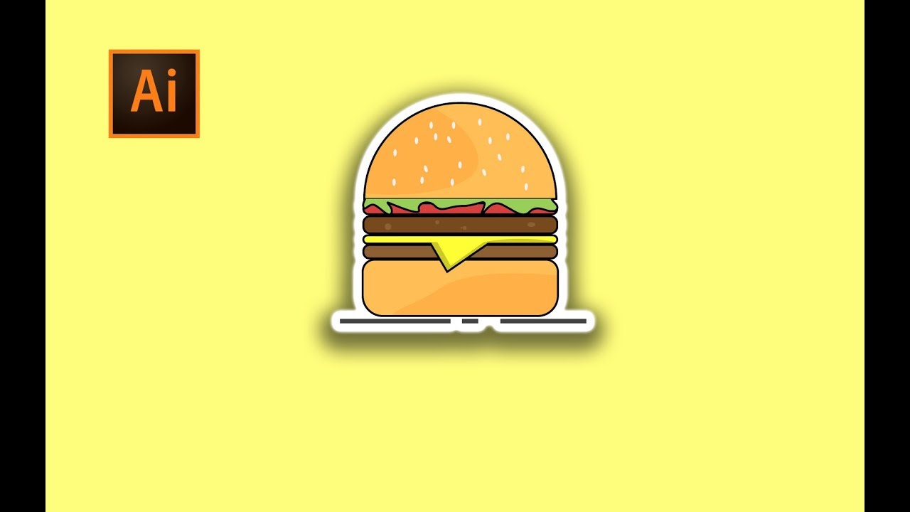 Adobe Illustrator Logo design / Illustration | Burger Logo Tutorial ...