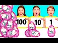 100 Lagen Voedsel Uitdaging | Grappige Voedseloorlog DaZaZa Challenge