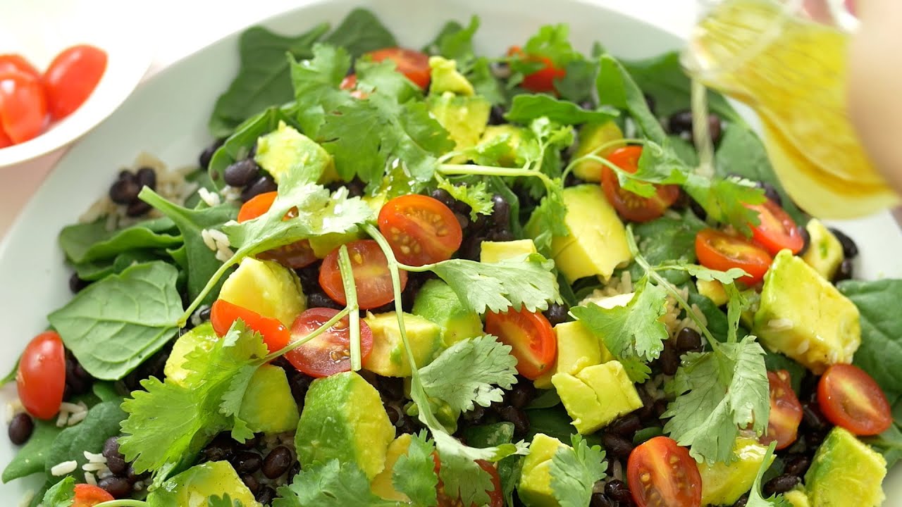 Ensalada de arroz, habichuelas y espinaca YouTube