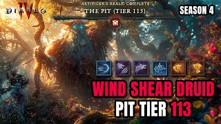 NEW DRUID META? ACE's Wind Shear Druid Pit 113 Clear - Season 4 Diablo 4