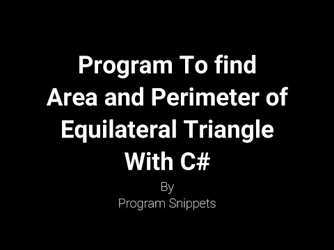 Program to Find Area and Perimeter of Equilateral triangle with constructor in  C#