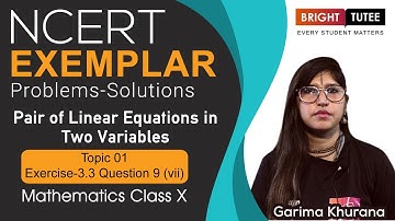 NCERT Exemplar Solution Class 10 Math Chapter 3: Pair of Linear Equation Exercise 3.3 Question 9 vii