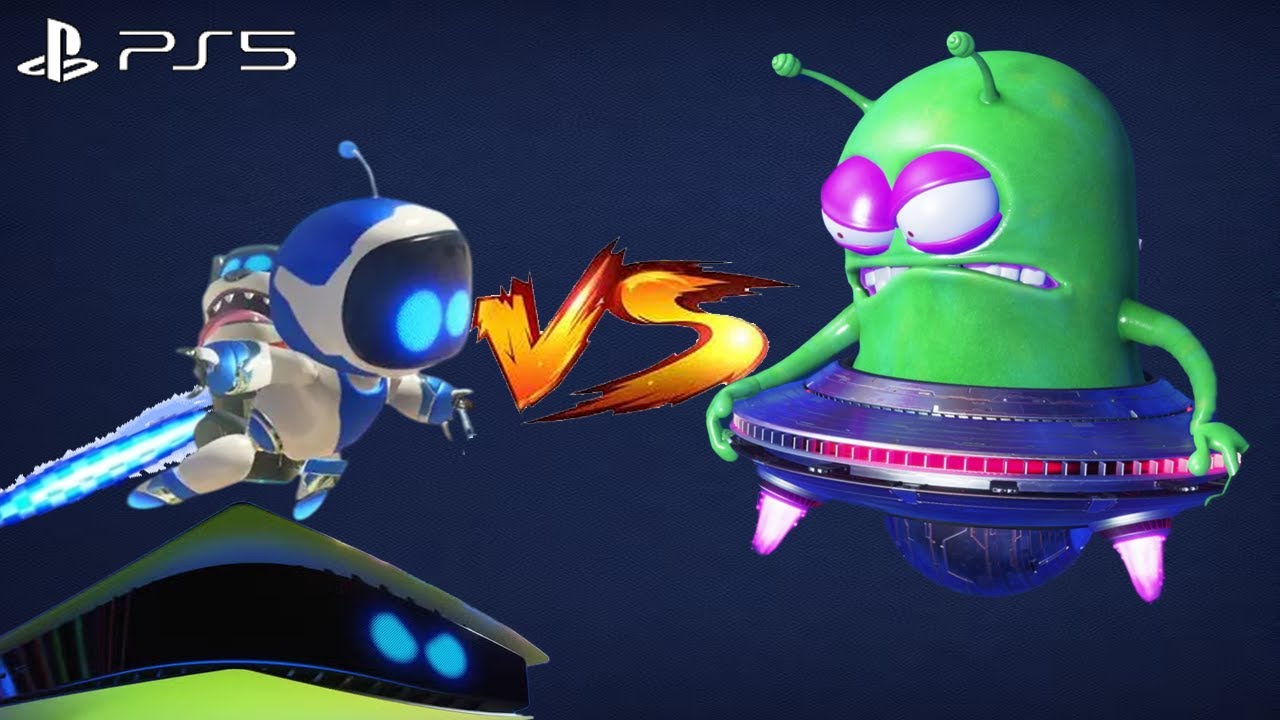Astro Bot Einde Ruimtegevecht tegen een Alien