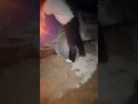 سقوط ديانة غاز بحفريات في شوارع بلدة المغير شرق مدينة اربد