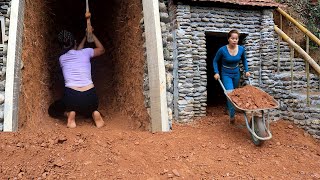 Single Mother Dug Underground Shelter - Build Living Off Grid Underground