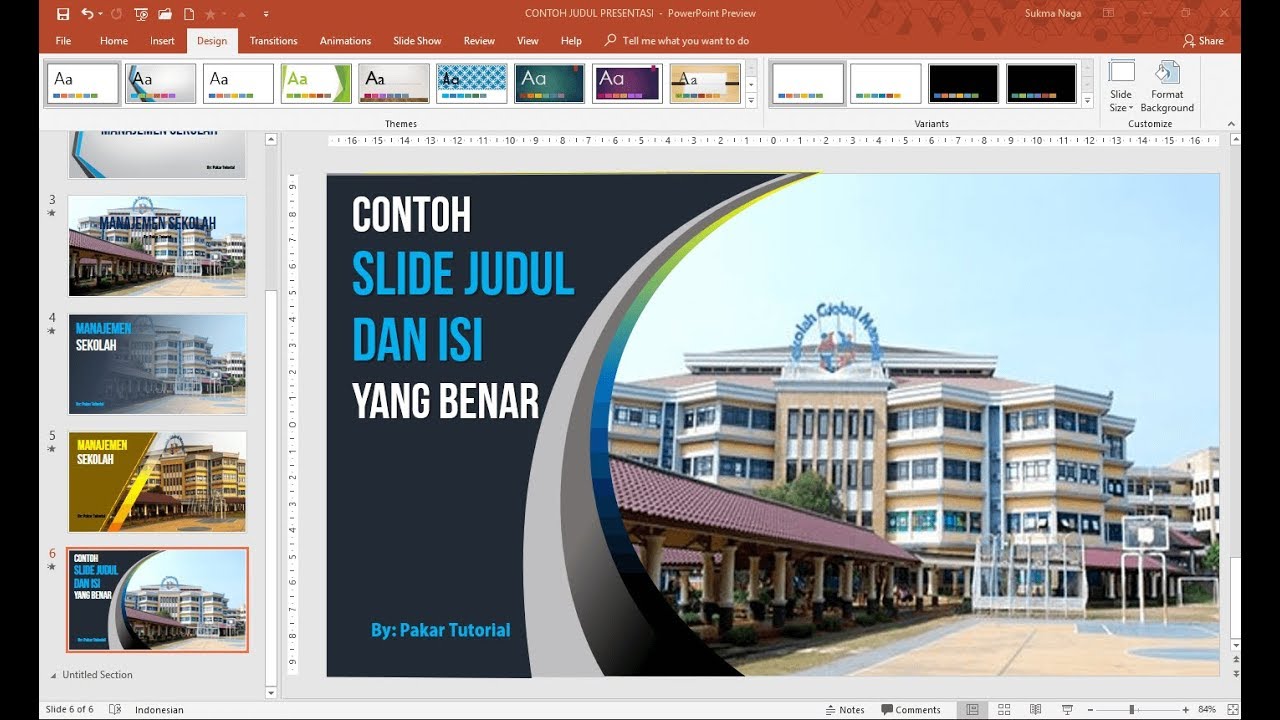 Contoh Slide Judul  dan Isi Presentasi PowerPoint  yang Baik 