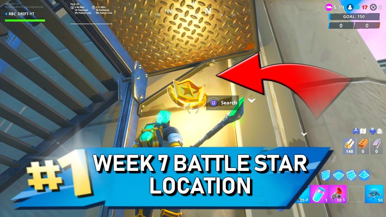 Fortnite Season 9 Week 7 Loading Screen Battle Pass Star Location.