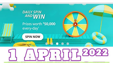 Amazon Funzone Daily Spin and Win Answers Today|1 April 2022 | Daily Quiz Time