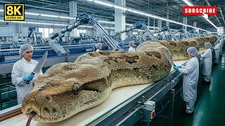Inside the Modern Python Meat Factory | Full Industrial Processing From Start to Finish