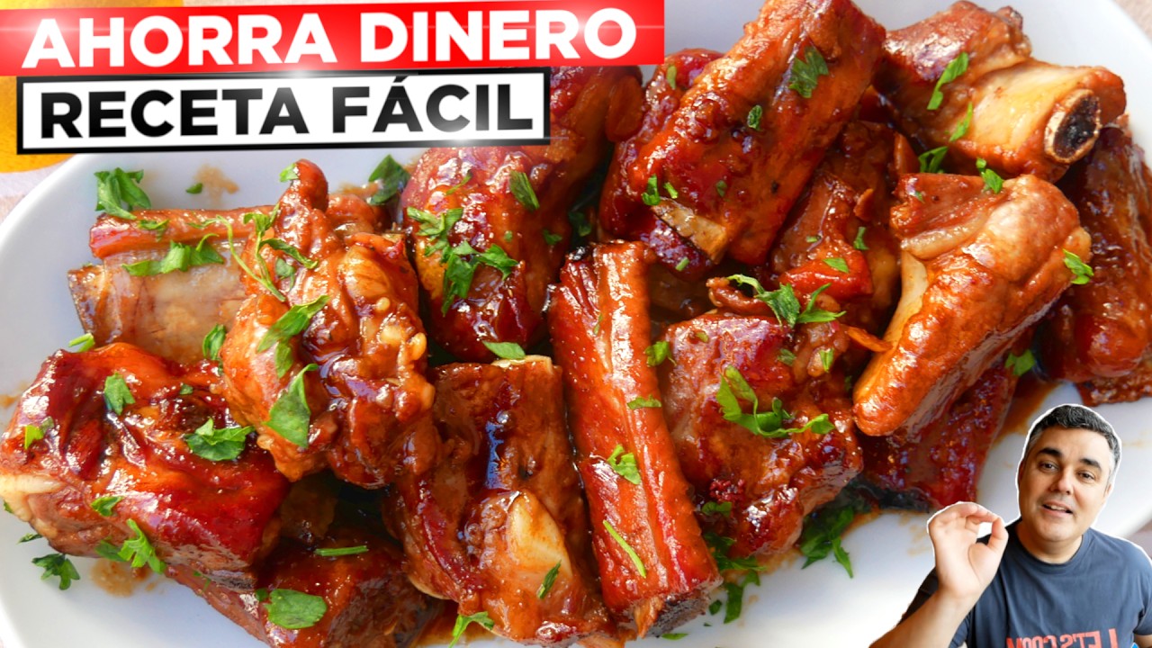 COSTILLAS de Cerdo CARAMELIZADAS 😍 ¡2 EUROS por comensal! 🔥🍖Receta FÁCIL Y MUY BARATA.