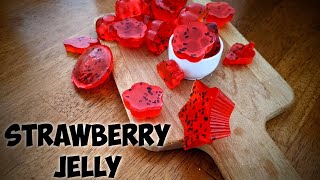 Strawberry Jelly Recipe|Simple and Easy Homemade Strawberry Jelly|Vegetarian Strawberry Jelly|Jelly