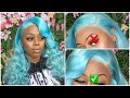 Blending & Melting A Colored Lace Wig💙| Straight Blonde to Soft blue💙/thebeautifulhustlerbrand