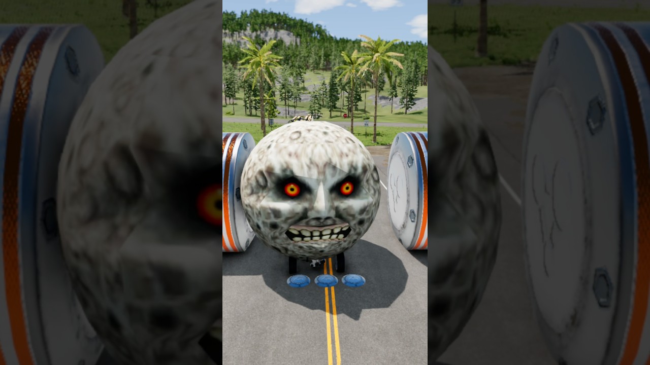 Long City Buses & Car vs Hydraulic Crush 