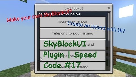 SkyBlockUI Plugin | Speed Code #17