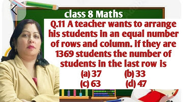 Square and square root class 8 MATHS| Q.11multiple choice questions SChand composite mathematics